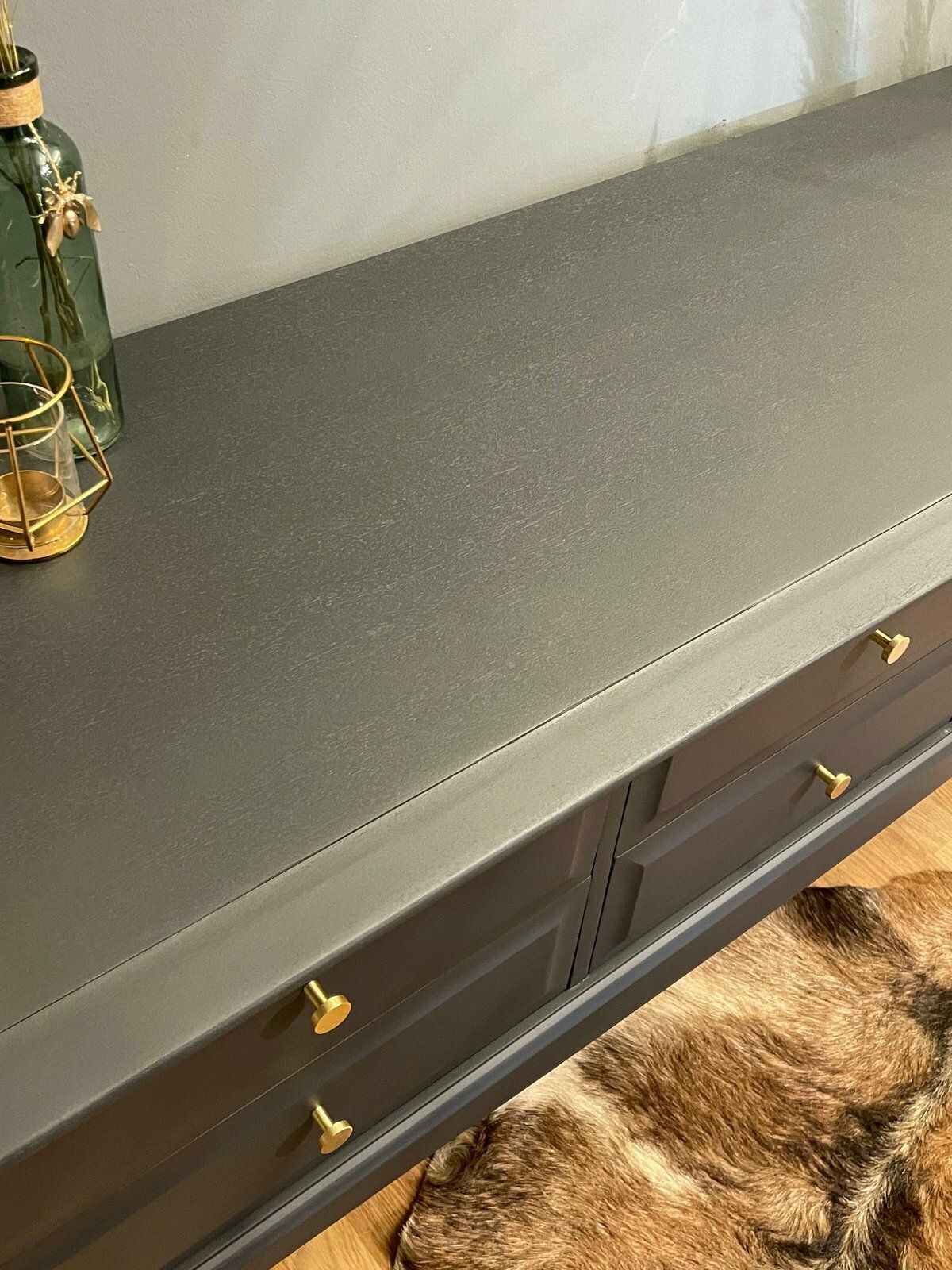 Dark Grey 6 Drawers Stag Console/Sideboard photo furniture