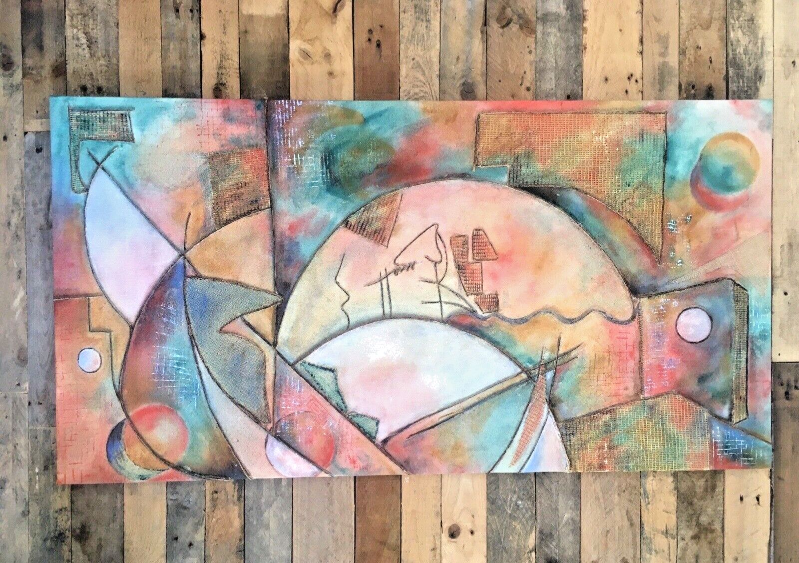 600.0 Huge 4.5ft Mid Century Modern Style Memphis Pop Art Abstract Geometric Painting photo
