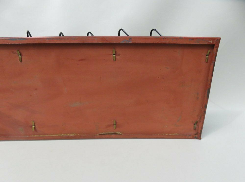 photo for sale Art Nouveau Wall Newspaper Stand In Metal Bordeau Red, Black & Gold, 1890s