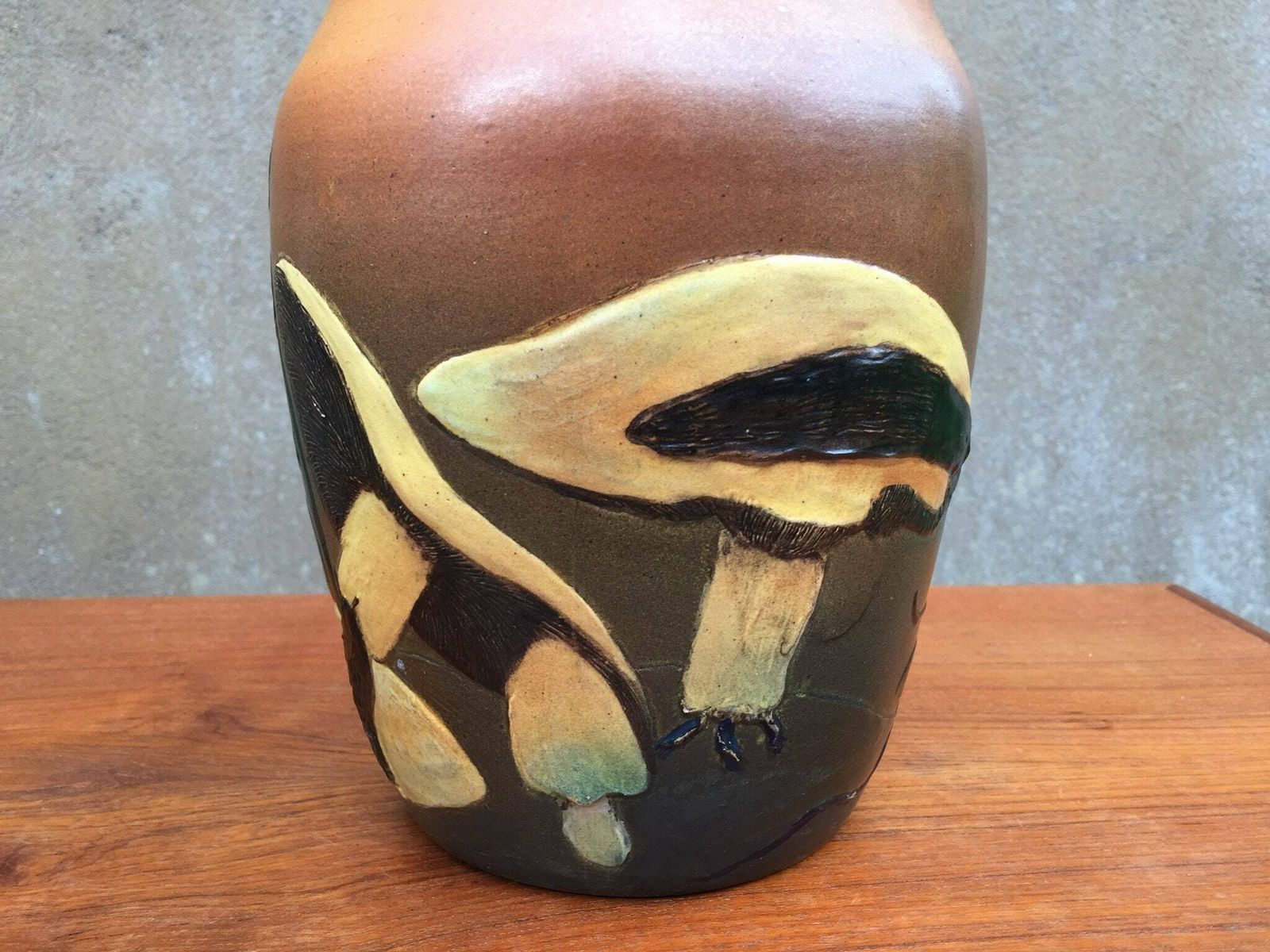 Art Nouveau Mushroom Vase By Christian Joachim For Danish Terra Cotta Pottery Factory Ipsens Widow (Ipsens Enke, P.I.E.) photo furniture
