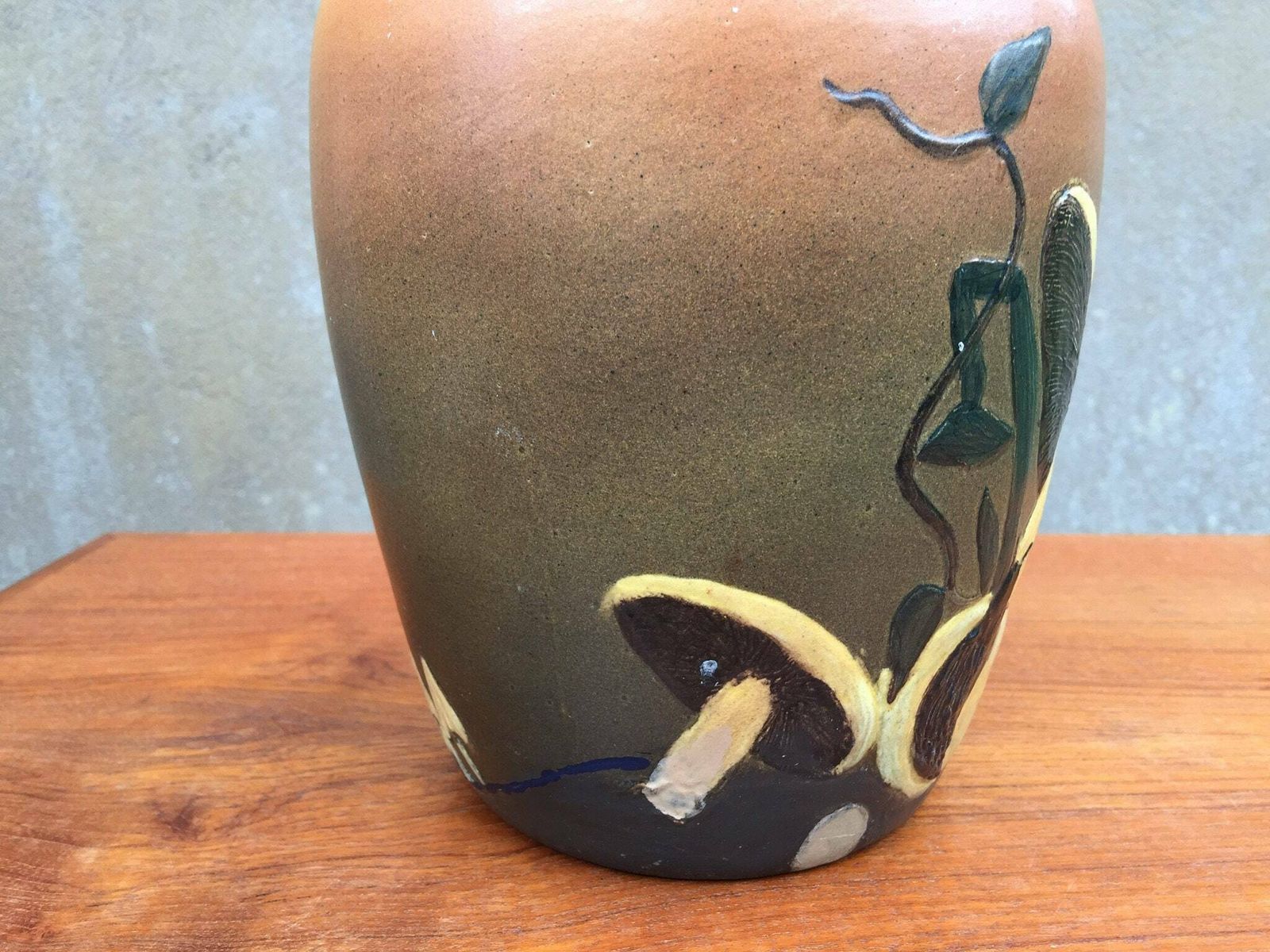 Art Nouveau Mushroom Vase By Christian Joachim For Danish Terra Cotta Pottery Factory Ipsens Widow (Ipsens Enke, P.I.E.) photo 351.0