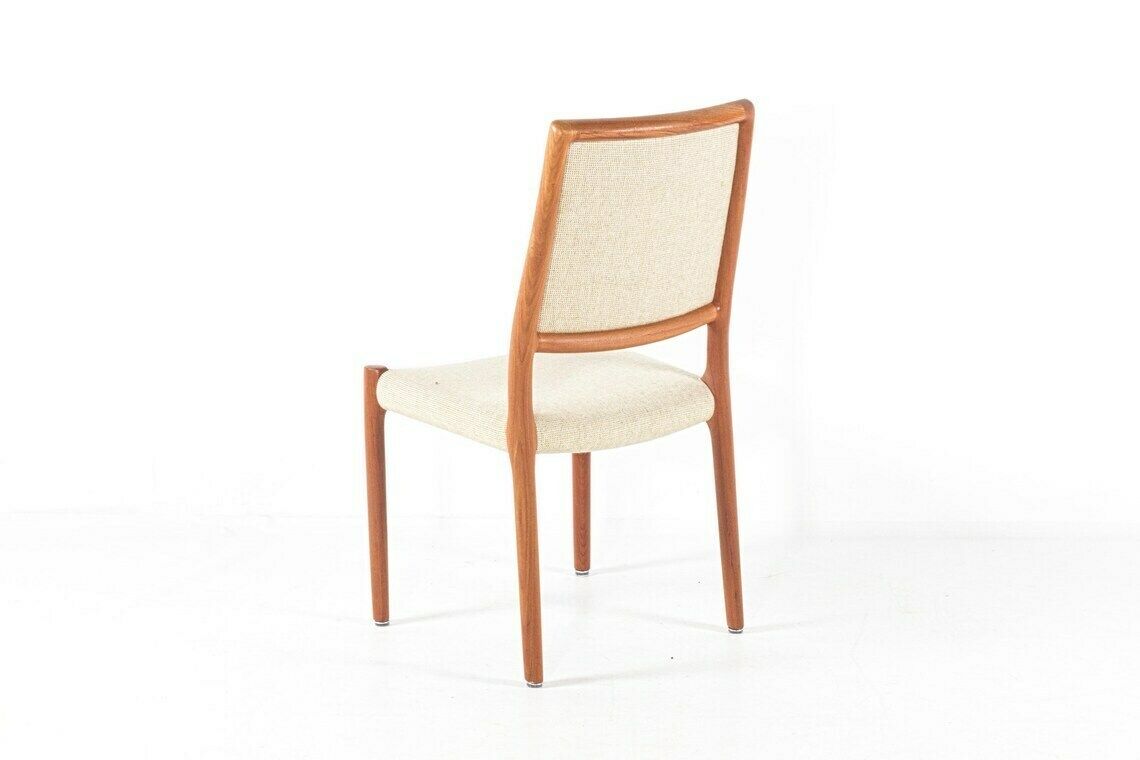Set Of Four Vintage Chairs By Niels Otto Moller, Mid Century Denmark, Teak, Wool Fabric, New Upholstery On Request photo vintage