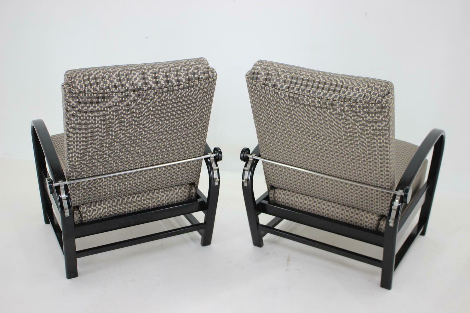photo vintage 1940s Pair Of Kropacek Kozelka Adjustable Armchairs Czechoslovakia