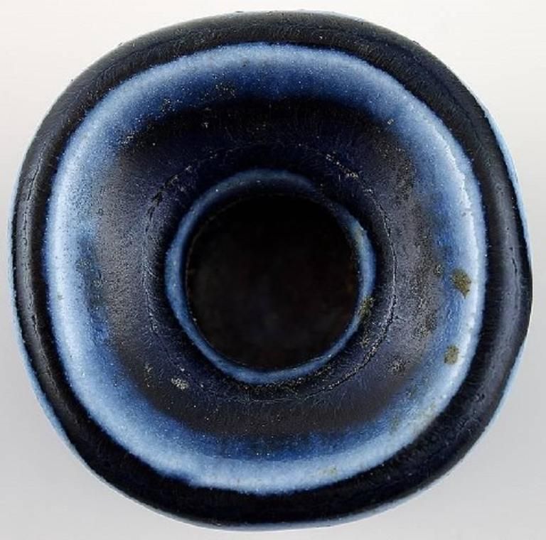 Edith Sonne For Saxbo Pair Of Candlesticks, Art Pottery, Denmark, Mid 20 Century photo for sale
