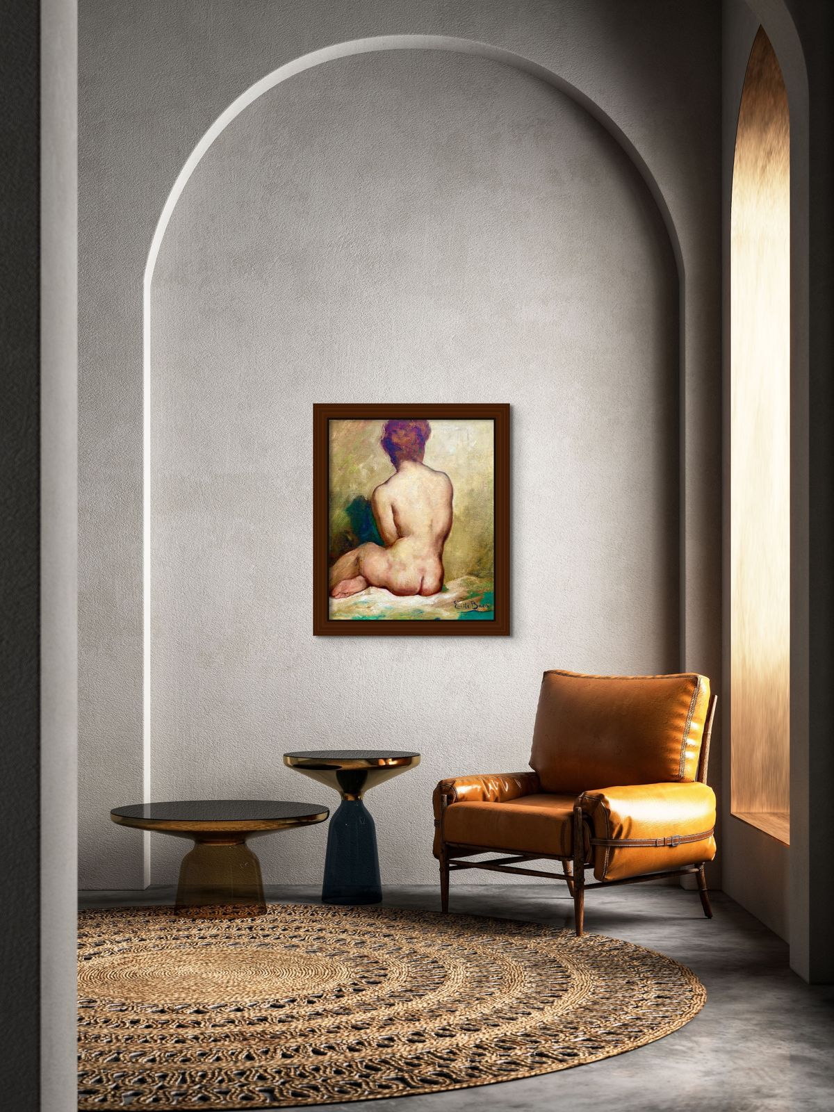 Emile Baes, Brussels 1879 – 1953 Paris, Belgian Painter, Female Nude, Oil On Canvas, Signed photo for sale