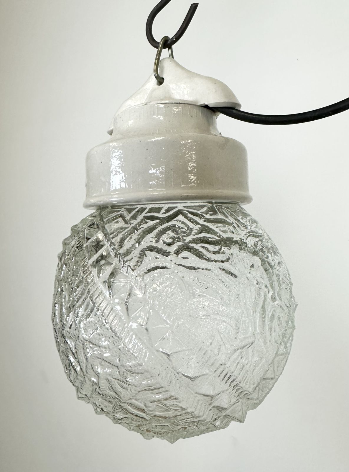 photo buy Vintage White Porcelain Pendant Light, 1970s, 15x