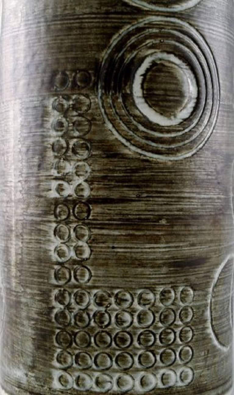 Pair Of Retro Vases "Sarek", Stoneware, Olle Alberius, Rörstrand, 1960 1970s photo vinterior