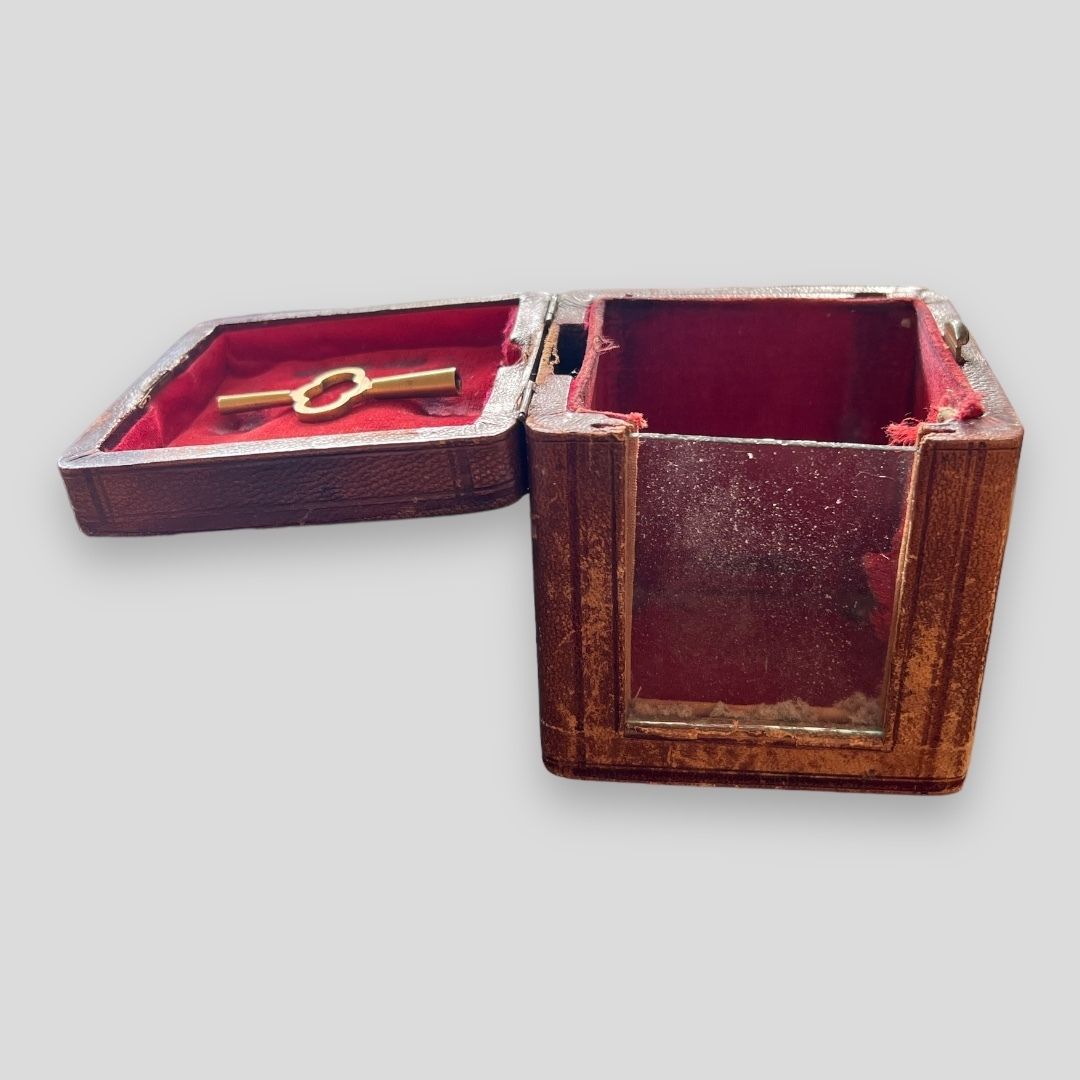 Home Decor A Late C19th French Brass Carriage Clock, With Original Leather Travel Case photo