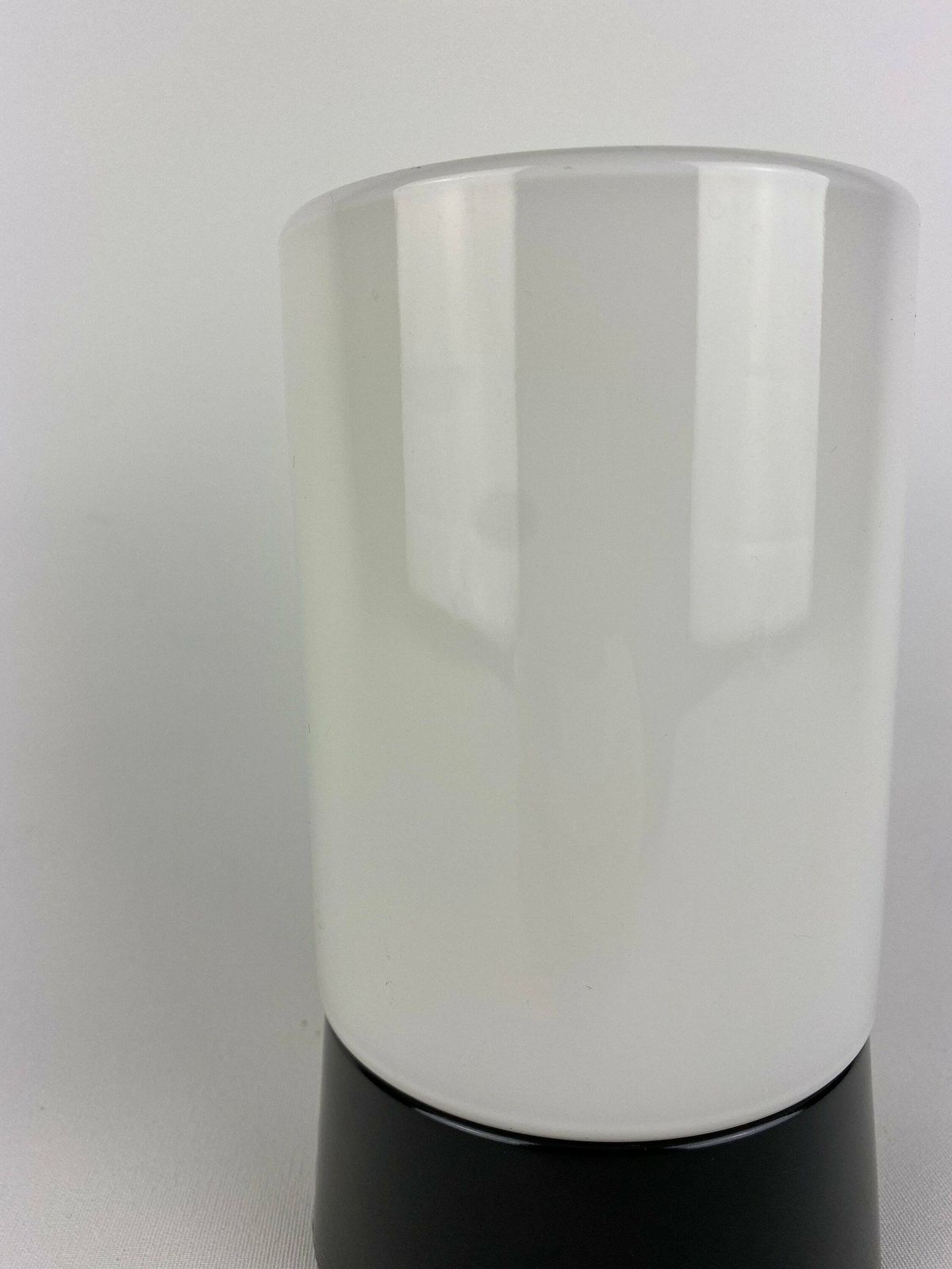 White Cilinder Shaped Art Deco Raak Ceiling Light With Black Fixture photo vinterior