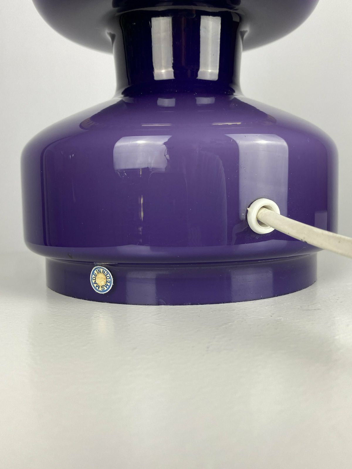 Pair Of Purple Glass Mushroom Table Lights B 124 By Hans Agne Jakobsson For Ab Markaryd photo buy