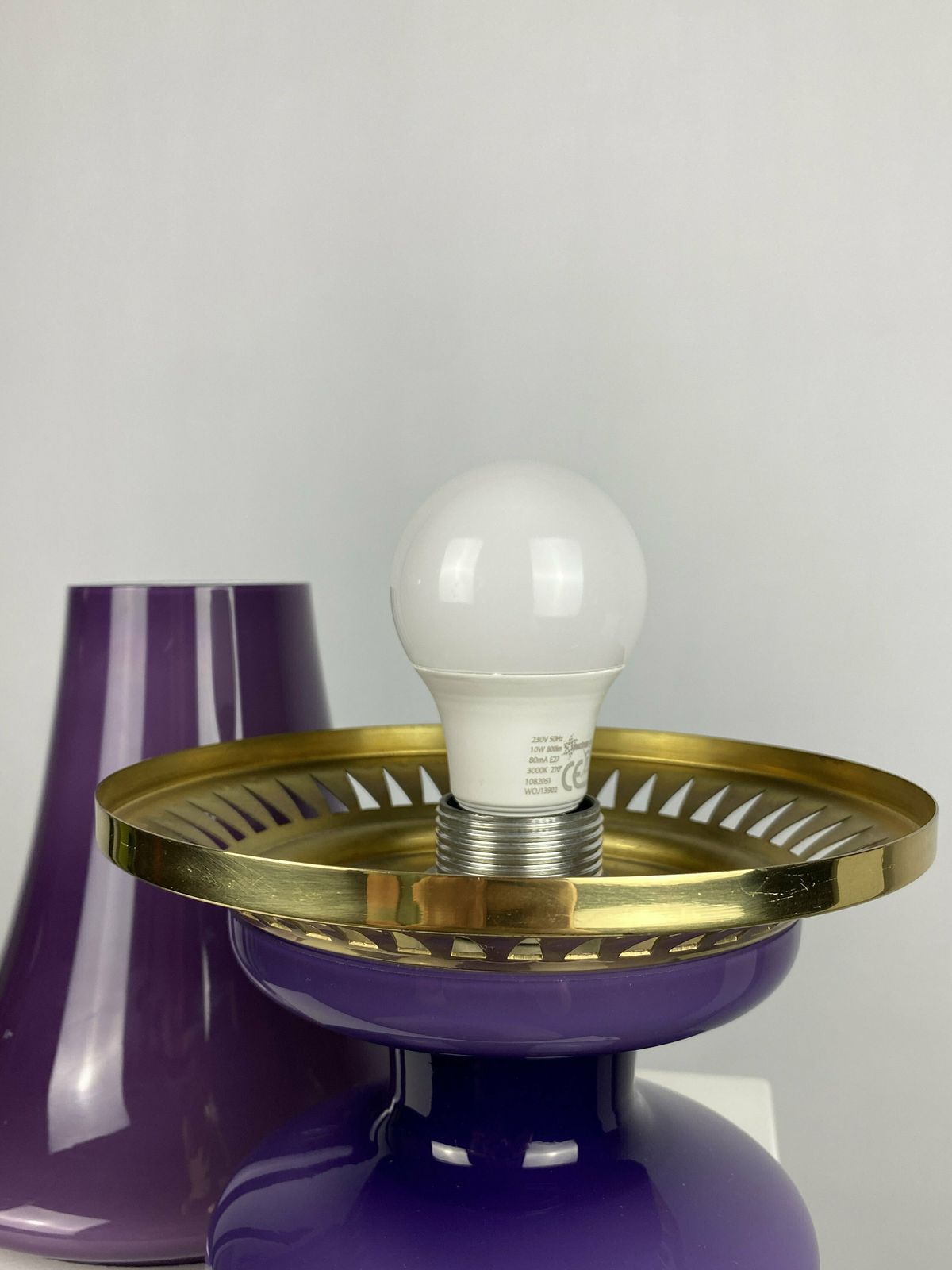 photo furniture Pair Of Purple Glass Mushroom Table Lights B 124 By Hans Agne Jakobsson For Ab Markaryd