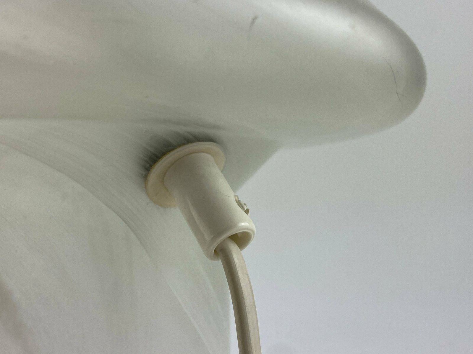 photo furniture White Clear Glass Peill And Putzler Mushroom Table Lamp 1970