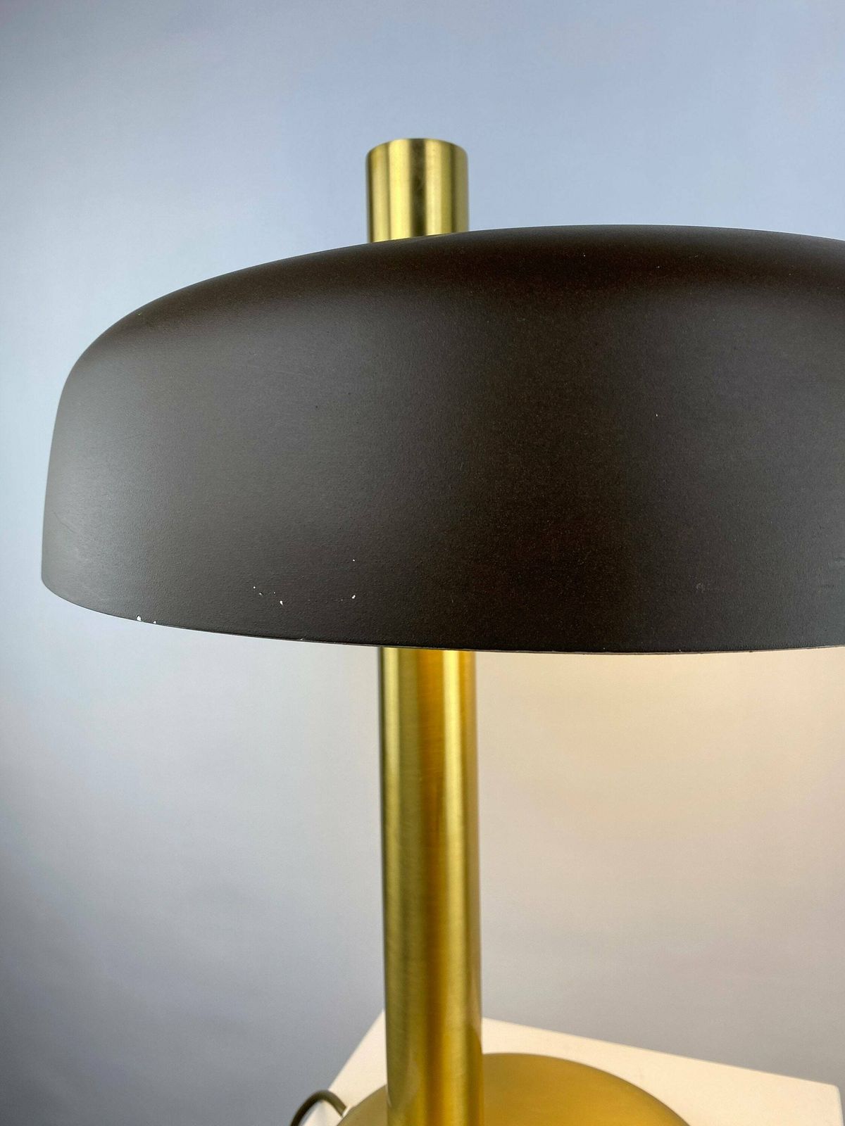 Bruine En Gouden Bureaulamp 7603 Van Heinz F.W. Stahl Voor Hillebrand, Jaren 1970 photo vintage