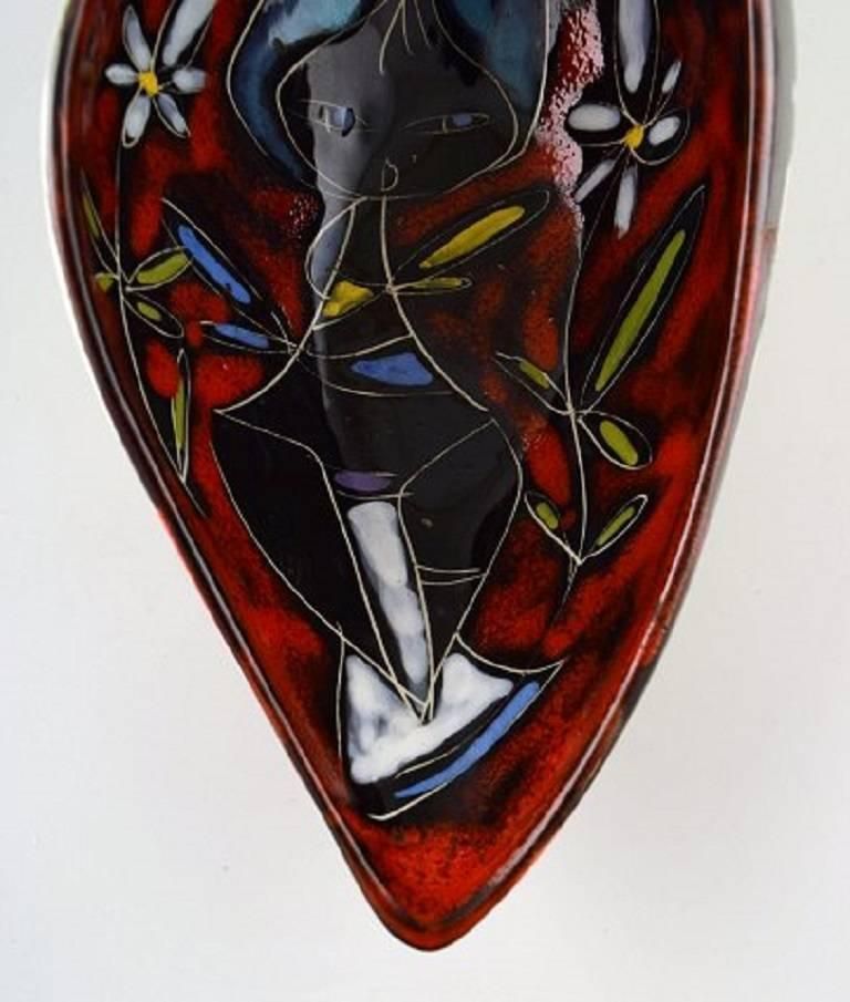Italian Design, Ceramic Bowl With Motif Of Woman, 1960s photo Home Decor