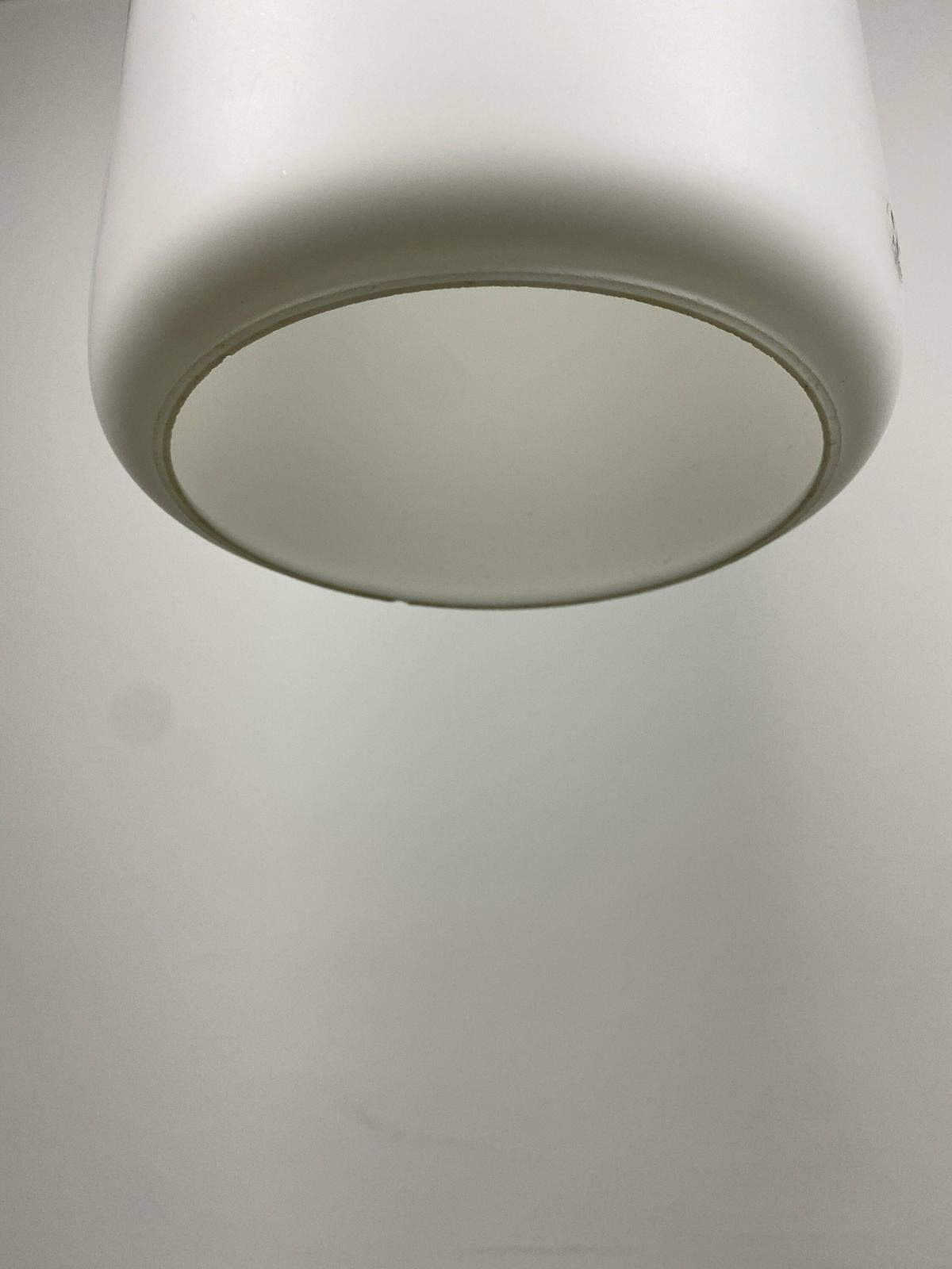 Enormous Rare Frosted White Glass Pendant Light By Peill And Putzler Xl 1960 photo vinterior