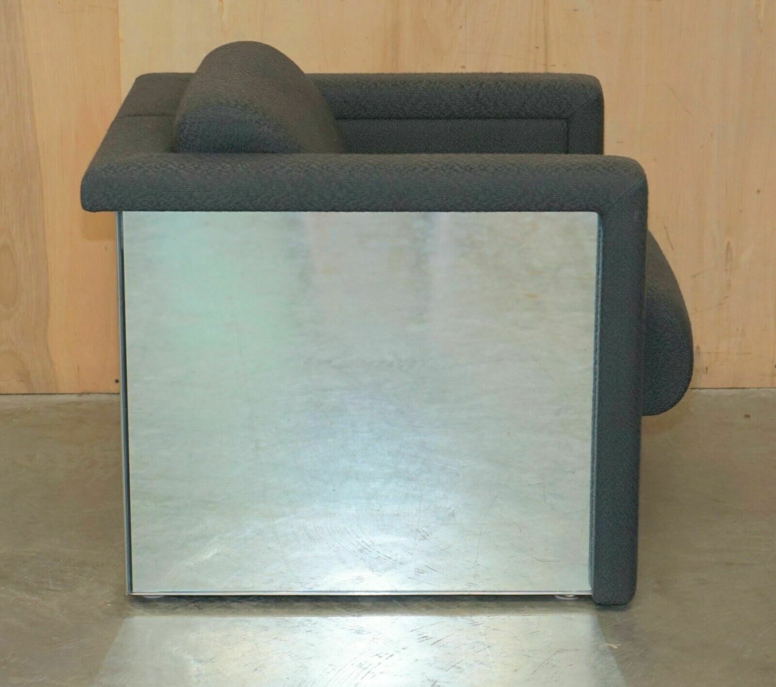 6500.0 Original Pair Of 1988 Trix And Robert Haussmann For Knoll Mirrored Armchairs photo
