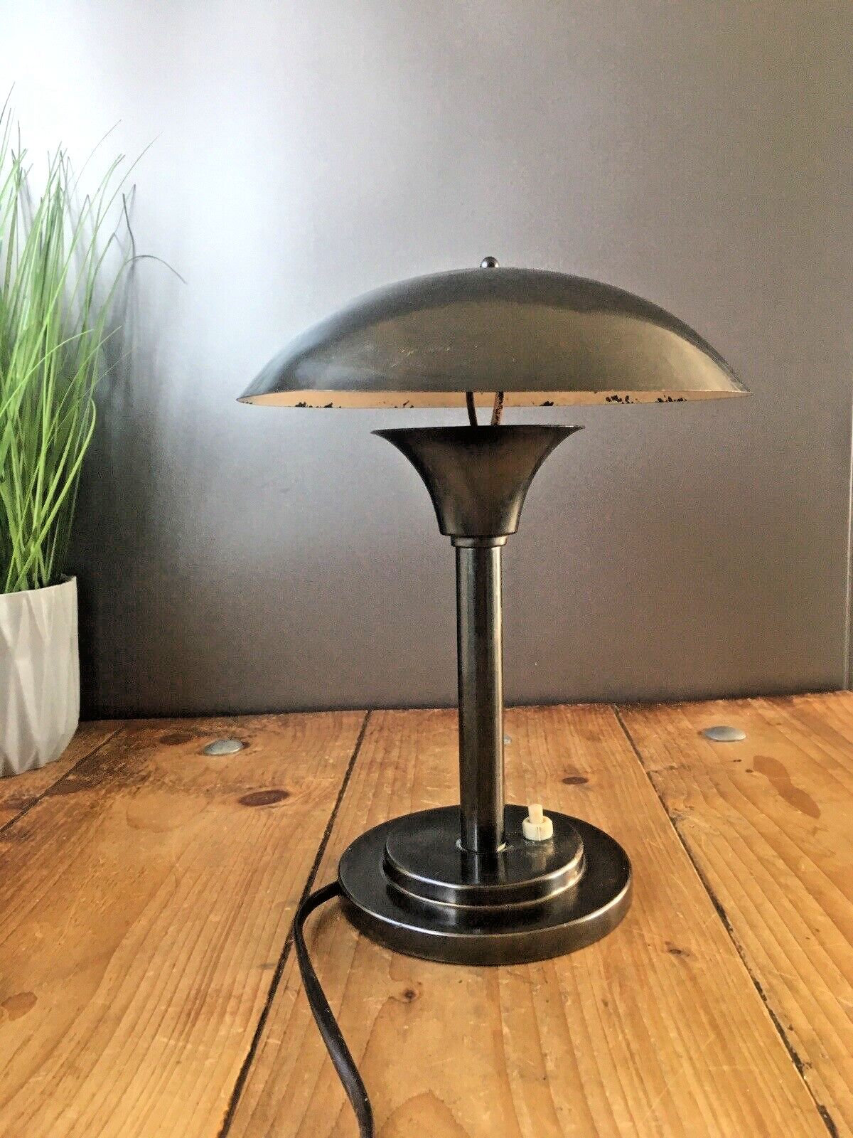 275.0 German Art Deco Bauhaus 1930's Mushroom Desk Lamp Space Age Light Not Working photo