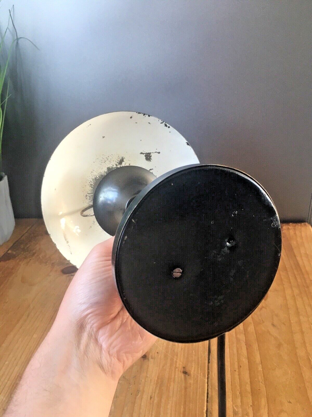 photo vinterior German Art Deco Bauhaus 1930's Mushroom Desk Lamp Space Age Light Not Working