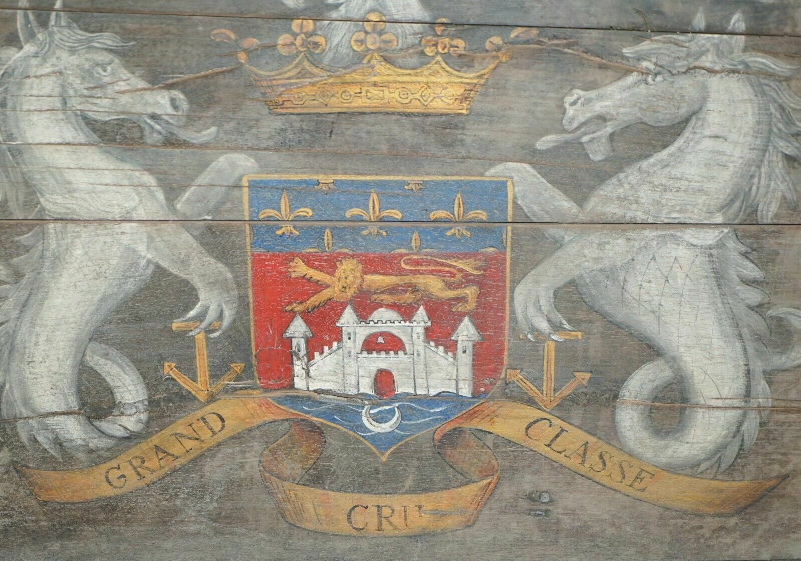 Furniture Antique 1820 French Vendange Champagne Wine Tasting Table Armorial Coat Of Arms photo