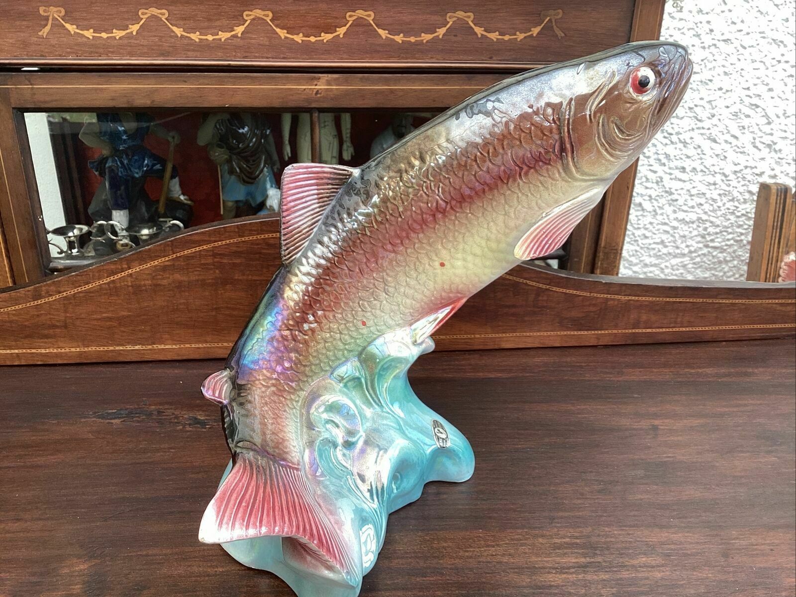 Huge Jema Of Holland Vintage Rainbow Lustre Trout. 343. photo vinterior