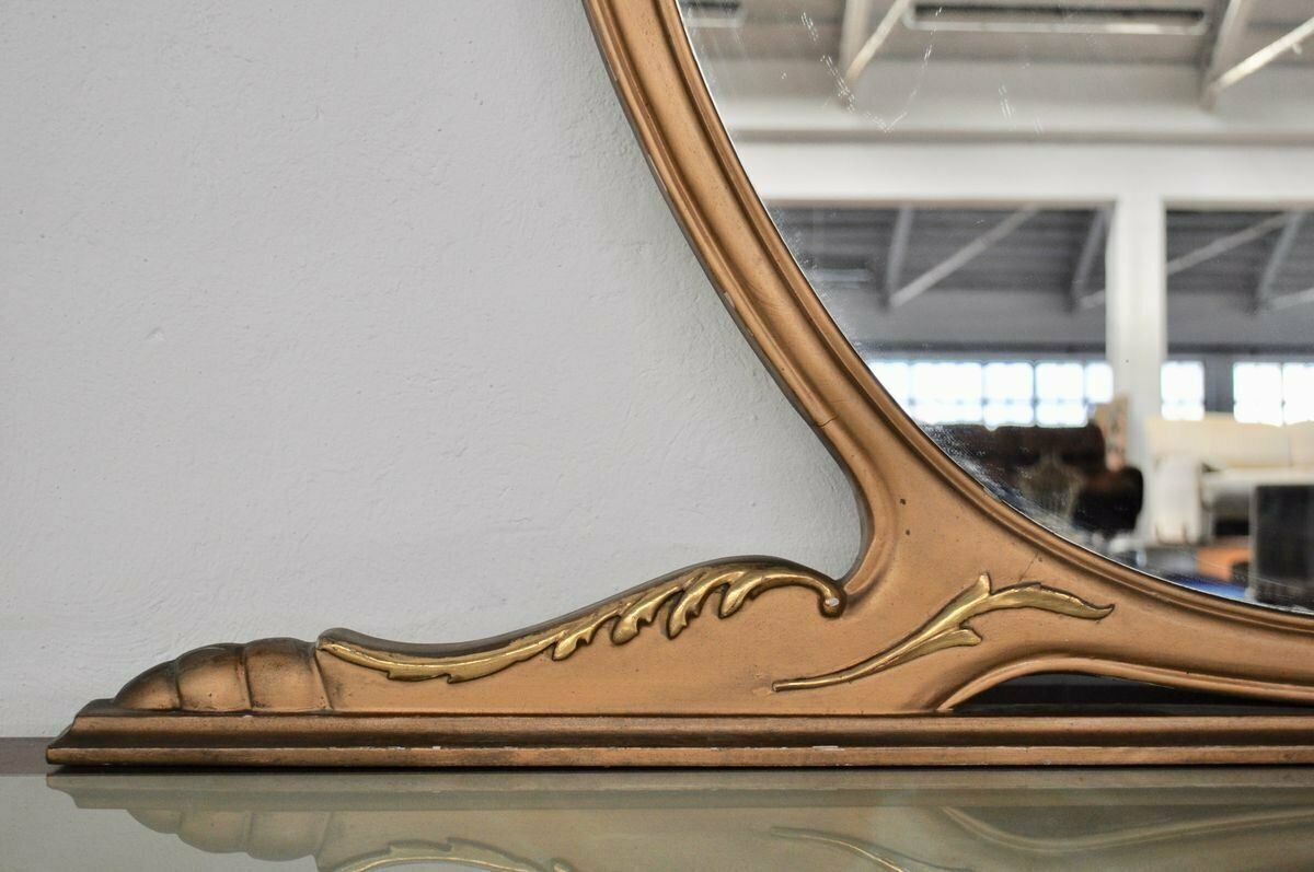 Credenza Superiore In Mogano, Pera, Ottone E Vetro Marmorato Laccato Posteriore Con Specchio Di F.Lli Rigamonti Desio, Milano photo Furniture