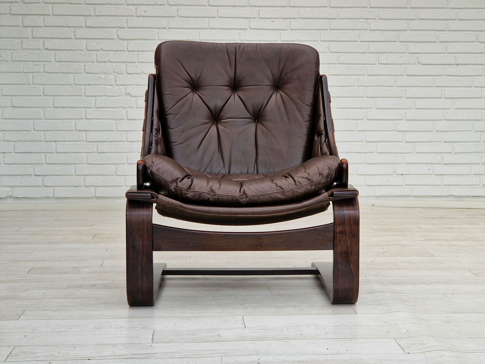1970s, Brown Leather Pair Of Lounge Chair By Ake Fribytter For Nelo Sweden. photo furniture