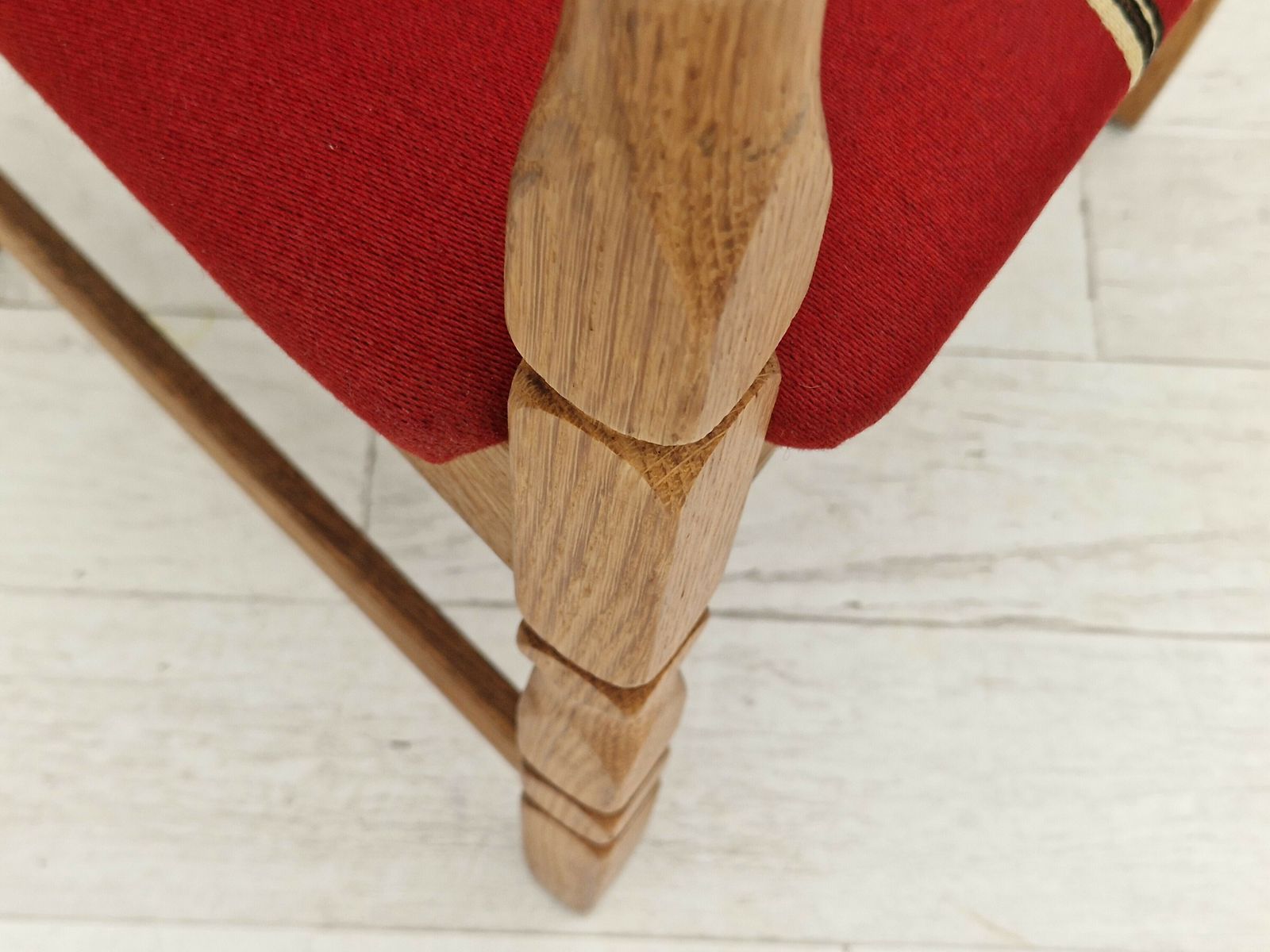 1960s, Danish Design, Armchair, Oak Wood, Furniture Wool. photo for sale