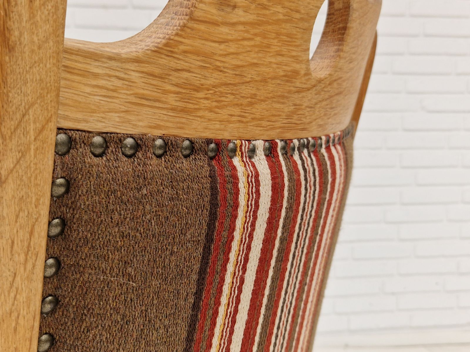 Furniture 1960s, Danish Design, Armchair, Oak Wood, Furniture Wool. photo