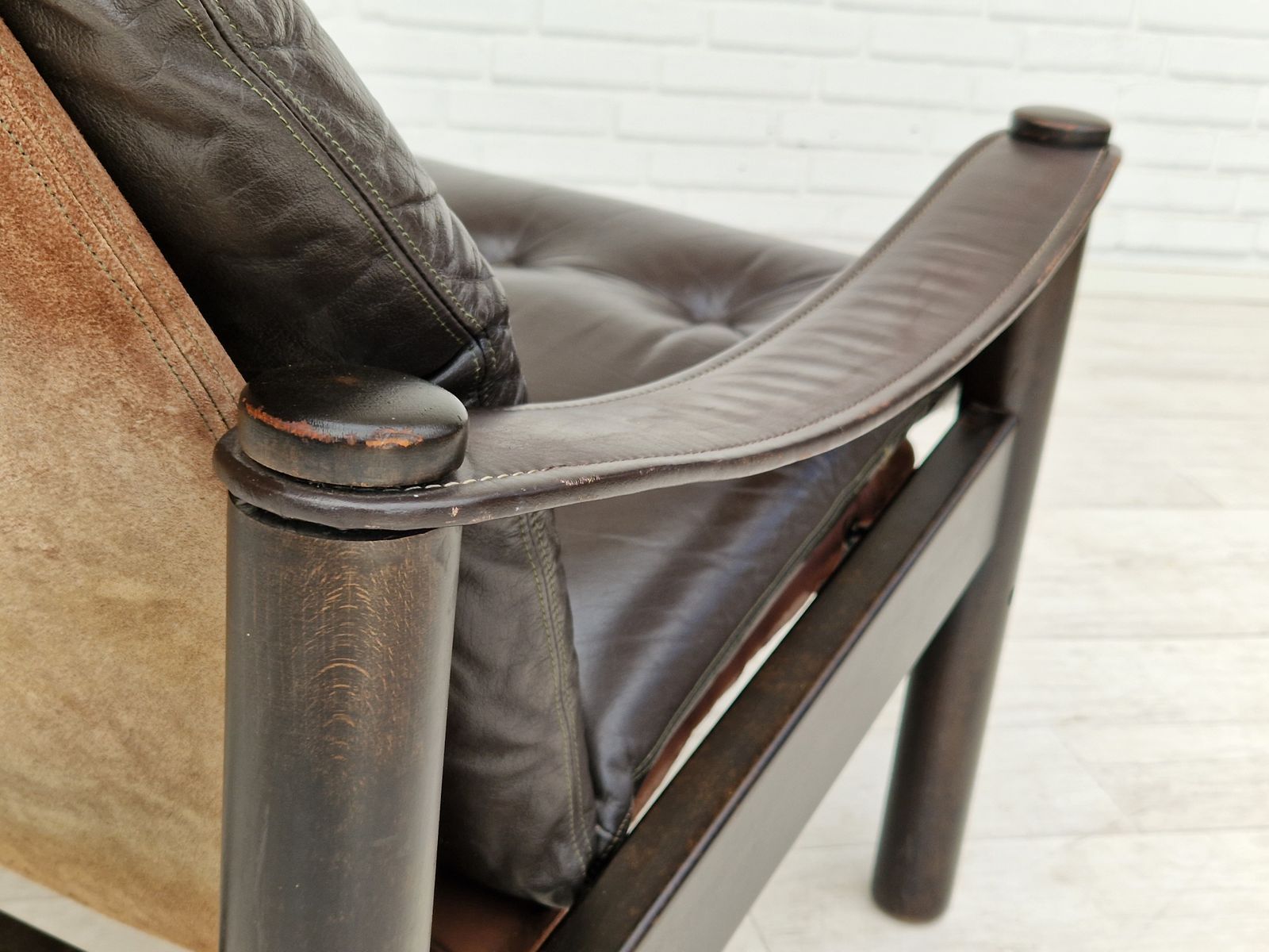 photo furniture 1970s, Danish Design By Ebbe Gehl & Søren Nissen, Lounge Armchair, Original Good Condition.