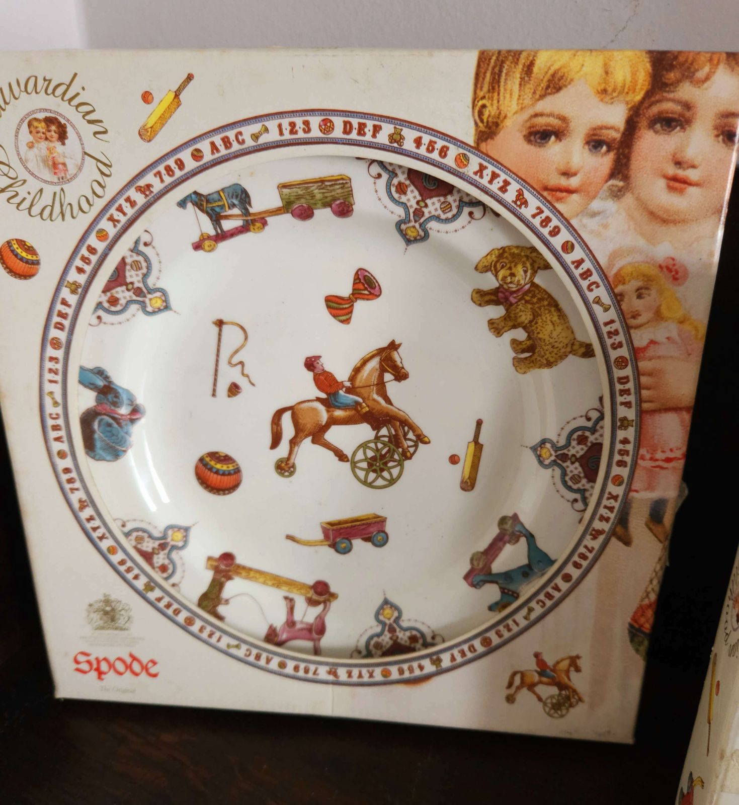 Boxed, New, Vintage Spode Edwardian Childhood Plate & Bowl Set photo furniture