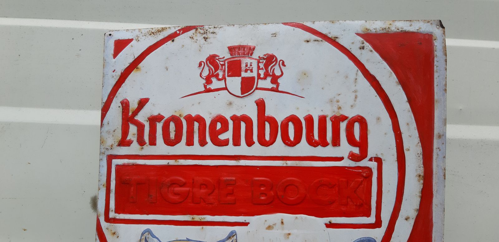 Plate Tole Pub Kronenbourg, 1970s photo for sale