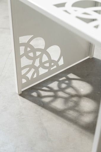 Coffee Tables In White Lacquered Iron, With Circular Laser Cut Engravings, Set Of 2, 2013s photo vinterior