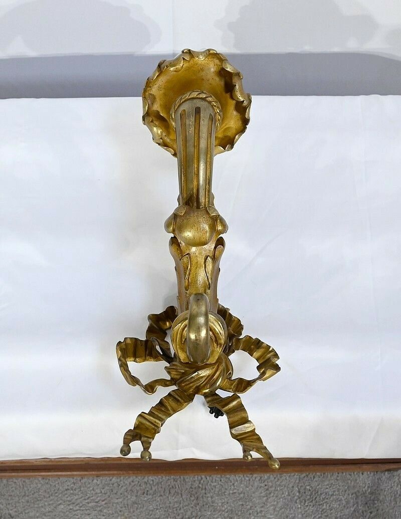 photo for sale Important Candlestick In Gilt Bronze, Louis XVI Style, Napoleon III Period   Mid 19th Century