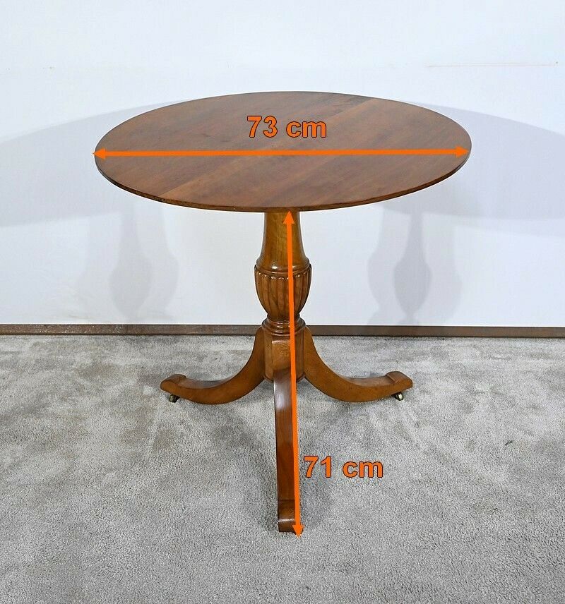 photo buy Tripod Pedestal Table In Solid Walnut, Restoration Period, Early 19th Century