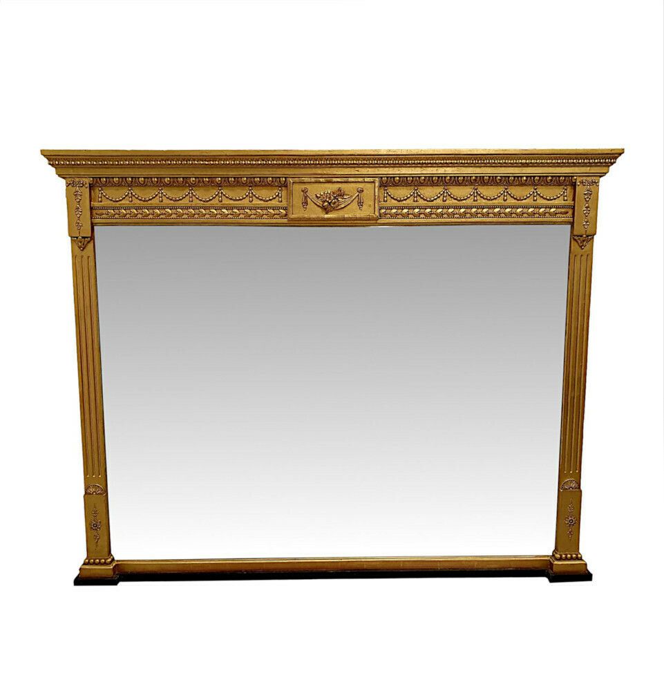 A Fabulous Edwardian Hall Or Overmantle Mirror After Adams