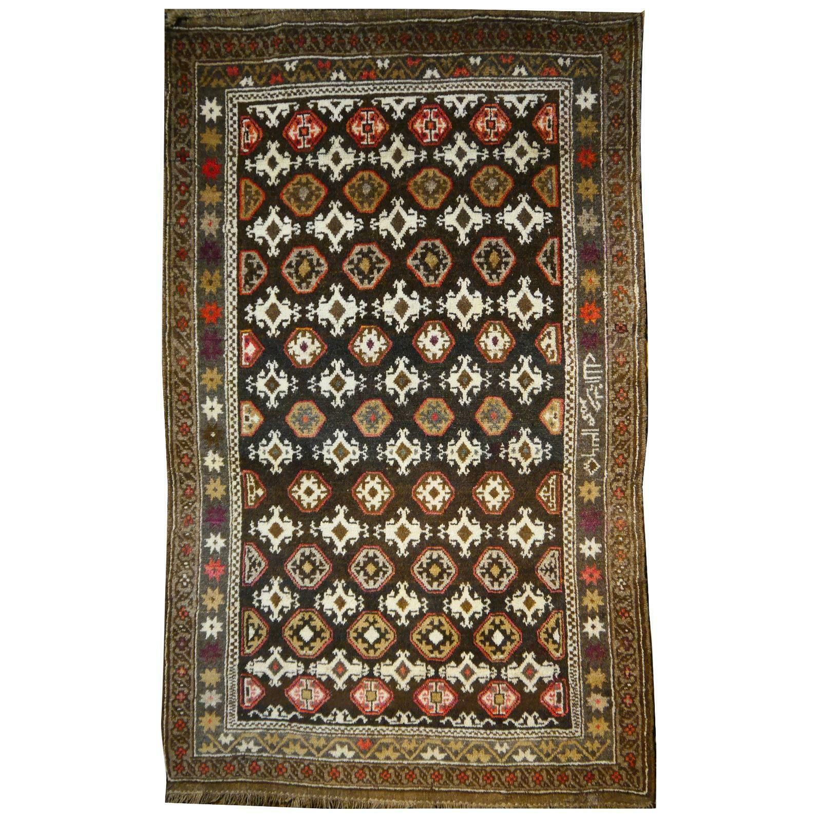 Karabagh Rug Hand Knotted In Azerbeijan, Midcentury