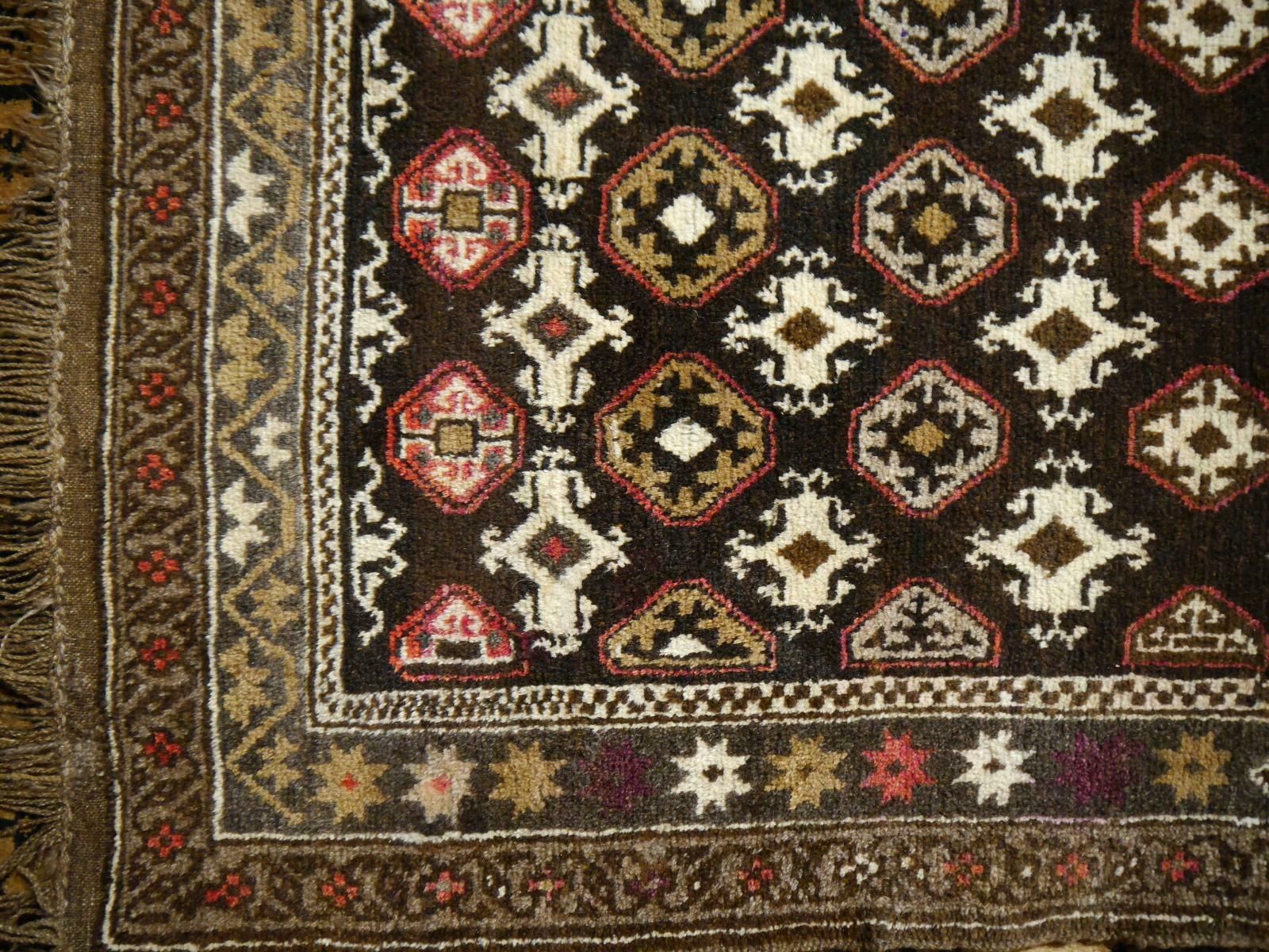 Karabagh Rug Hand Knotted In Azerbeijan, Midcentury photo vintage
