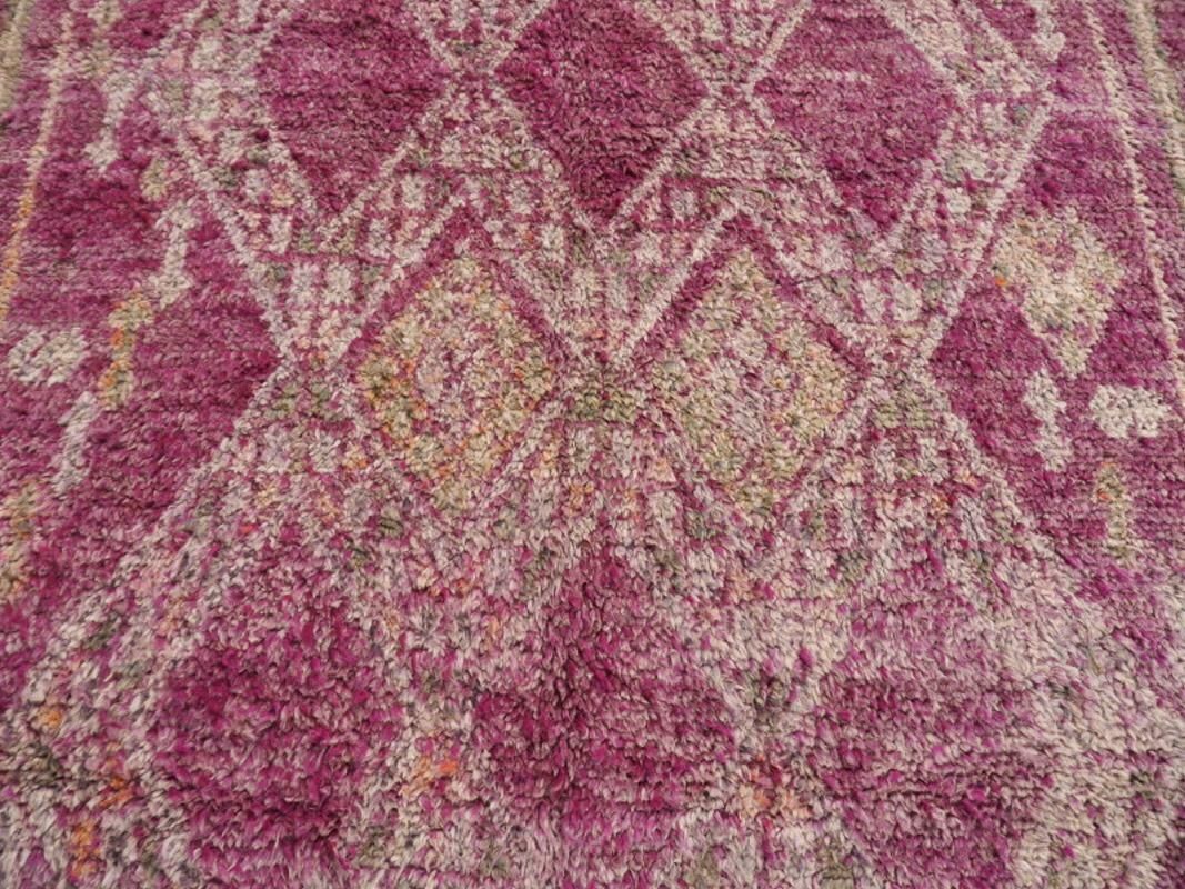 Large Moroccan Vintage Rug Abstract Design Berber Lilac Grey Teal North African photo vinterior