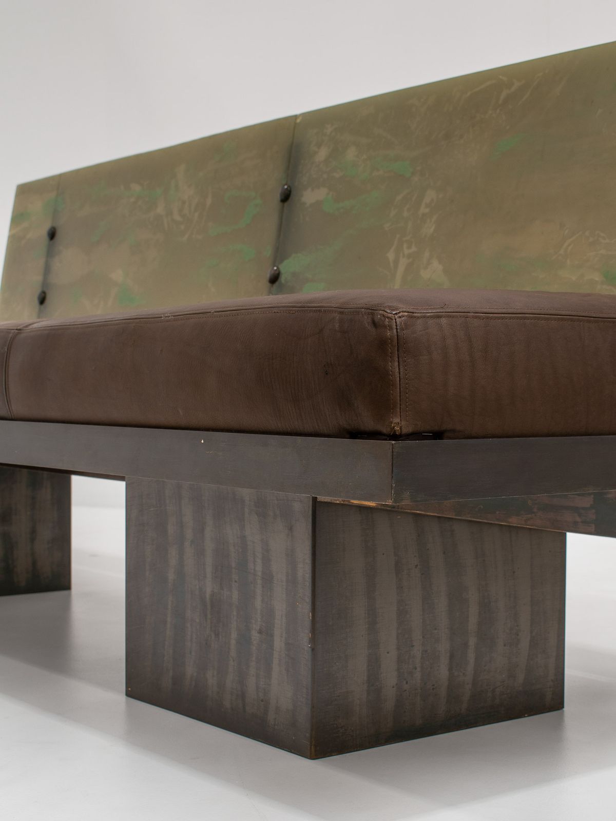 Sculptural Post Modern Steel Sofa, France 1980s photo Furniture