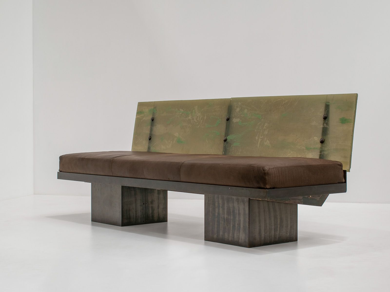 8230.0 Sculptural Post Modern Steel Sofa, France 1980s photo