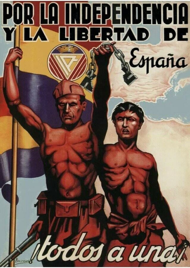 Spanish Civil War Vintage Poster 1937 “Independence And Freedom Of Spain”