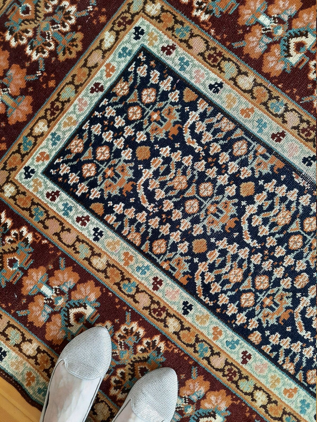 Small Antique Caucasian Runner Rug  Old Brown Green Blue photo vinterior