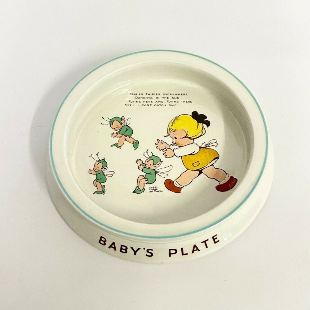 Vintage Shelley Baby’s Plate With Fairies By Mabel Lucie Attwell