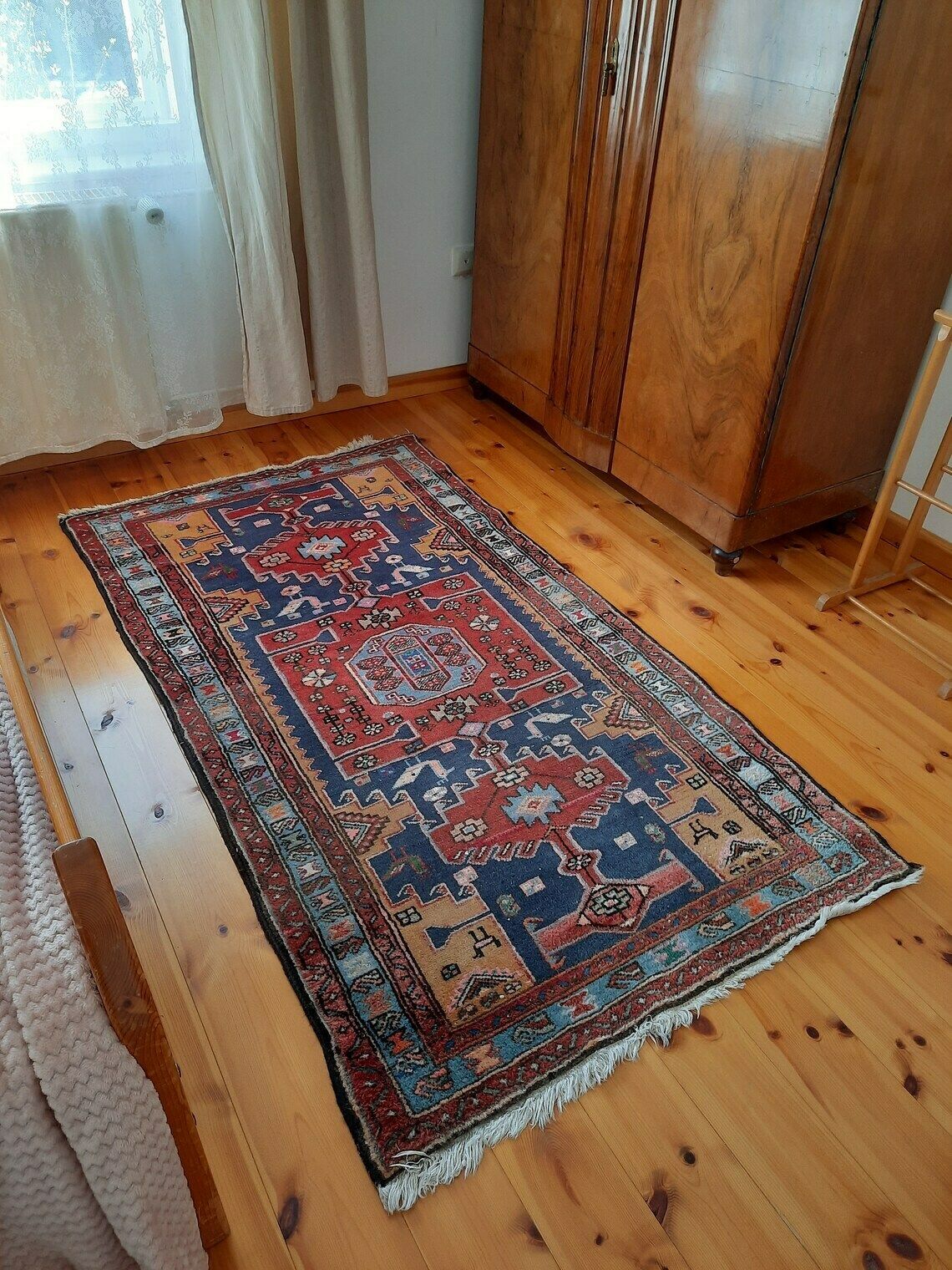 Hand Knotted Tribal Wool Rug With Birds And Geometric Pattern photo furniture