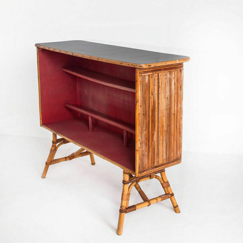 photo buy Vintage Bar Counter In Canning And Rattan. France, 50s.