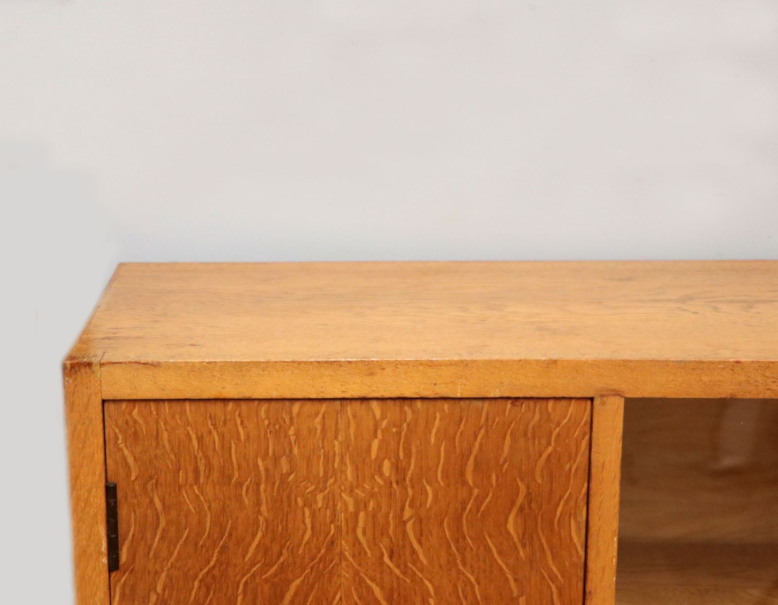 A Mid Century Light Oak Veneered Bookcase Later Sign Written For The Granada Television photo for sale