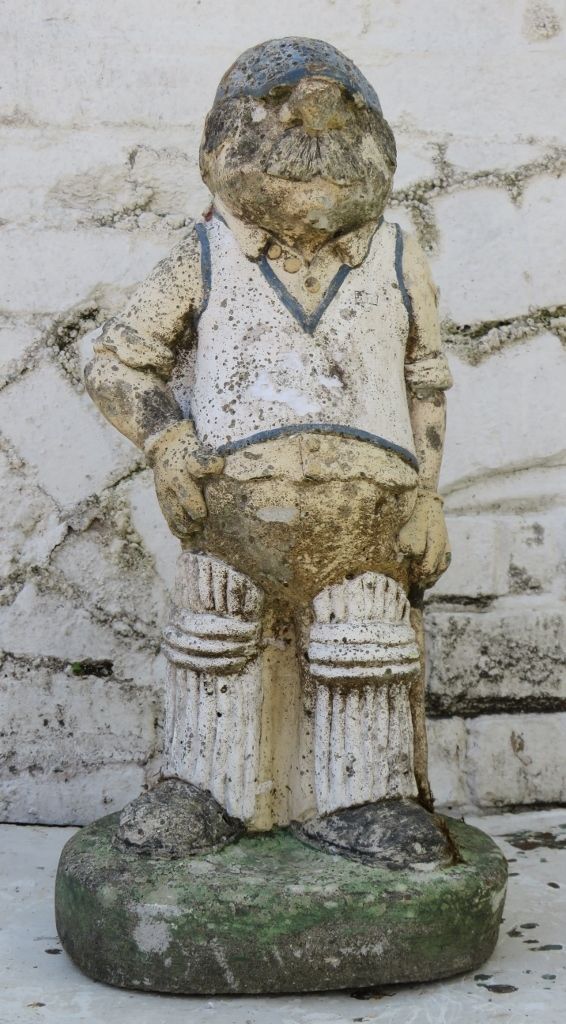 Set Of Four Vintage Weathered Garden Cricket Statues photo Garden Decor