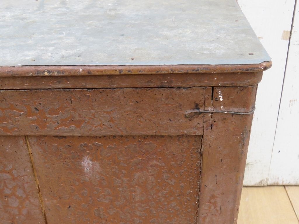Antique English Metal Top Side Table photo furniture