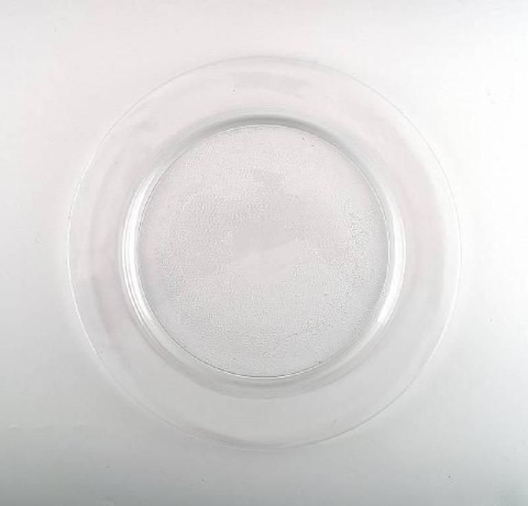 Reijmyre Glassworks, "Operakällaren", 12 Cover Plates, 12 Bread Dishes, 1980s photo for sale