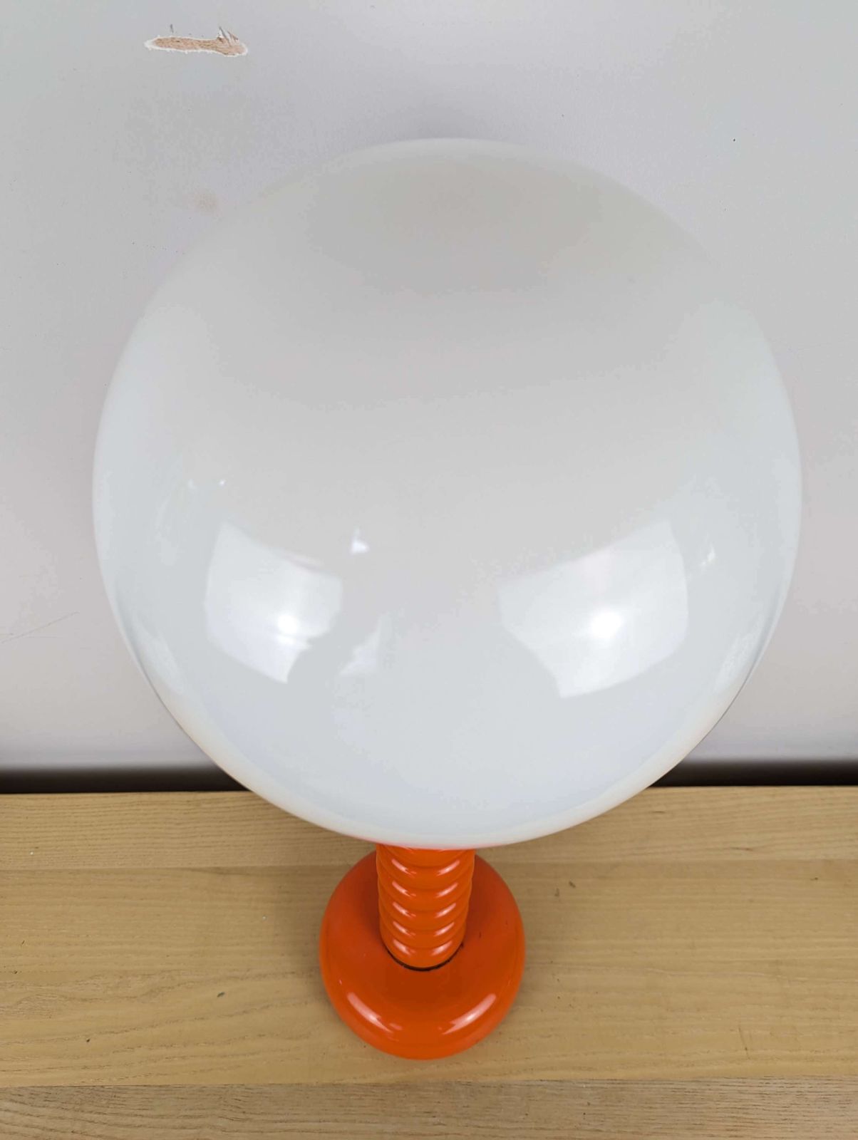 Fabulous Italian Mid Century Lamp With An Opaline Lamp Shade With An Enamel Base photo vintage
